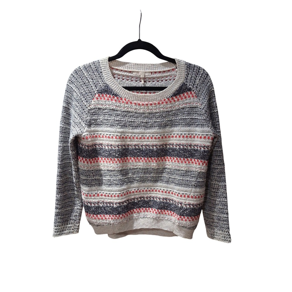 Maje Sweater Womens 2 Medium Multi Color Striped Metallic Knit
